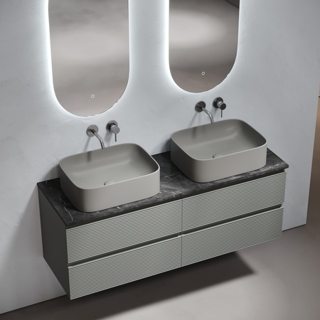 Столешница для ванной комнаты  SANCOS Black Sky 1400х460 без отверстия под смеситель, TT140A1